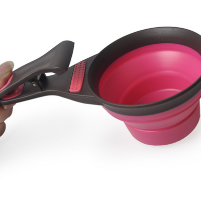 Collapsible Silicone Pet Bowl with Food Scoop and Measuring Cup
